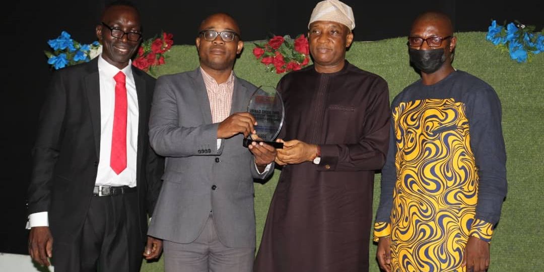 L-R: The Publisher and Editor in Chief, NewsDirect Newspaper, Dr. Samuel Ibiyemi; Mr. Oladipo Odebowale representing the Chairman/CEO, Nigerians in Diaspora Commission, Hon. Abike Dabiri-Erewa; Mr. Tunji Bello, Commissioner for Environment and Water Resources in Lagos State;Mr. Oladele Ogunkanbi, NIDCOM Staff.