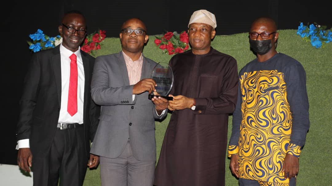 L-R: The Publisher and Editor in Chief, NewsDirect Newspaper, Dr. Samuel Ibiyemi; Mr. Oladipo Odebowale representing the Chairman/CEO, Nigerians in Diaspora Commission, Hon. Abike Dabiri-Erewa; Mr. Tunji Bello, Commissioner for Environment and Water Resources in Lagos State;Mr. Oladele Ogunkanbi, NIDCOM Staff.